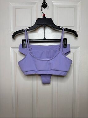 SHEIN Lavender Ribbed Bikini Set